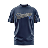 Custom Blue Dark Grey T-Shirt