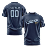 Custom Blue Light Blue T-Shirt