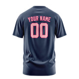 Custom Blue Light Pink T-Shirt