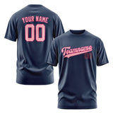 Custom Blue Light Pink T-Shirt
