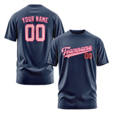 Custom Blue Light Pink T-Shirt