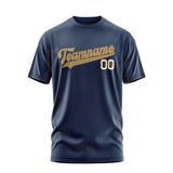 Custom Blue Light Khaki T-Shirt