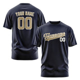 Custom Navy Light Khaki T-Shirt