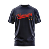 Custom Navy Orange Red T-Shirt
