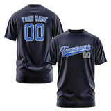 Custom Navy Sky Blue T-Shirt