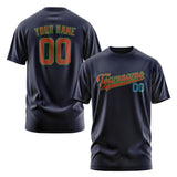 Custom Navy Coral Red T-Shirt
