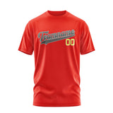 Custom Orange Red Dark Grey T-Shirt