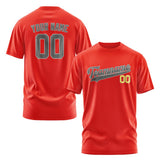 Custom Orange Red Dark Grey T-Shirt