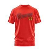 Custom Orange Red Red T-Shirt