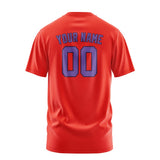 Custom Orange Red Light Purple T-Shirt