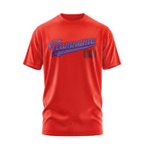 Custom Orange Red Light Purple T-Shirt