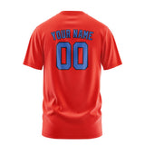 Custom Orange Red Sky Blue T-Shirt