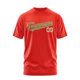 Custom Orange Red Light Khaki T-Shirt