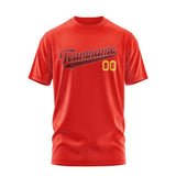 Custom Orange Red Crimson Red T-Shirt