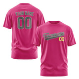 Custom Pink Dark Grey T-Shirt