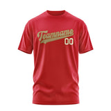 Custom Red Light Khaki T-Shirt