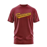Custom Crimson Red Yellow T-Shirt