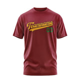 Custom Crimson Red Yellow T-Shirt