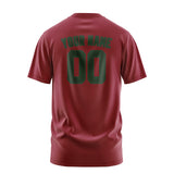 Custom Crimson Red Dark Green T-Shirt