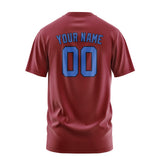Custom Crimson Red Sky Blue T-Shirt