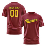 Custom Crimson Red Gold T-Shirt