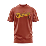 Custom Coral Red Yellow T-Shirt