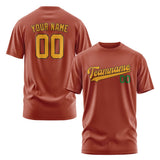 Custom Coral Red Yellow T-Shirt