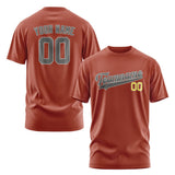 Custom Coral Red Dark Grey T-Shirt
