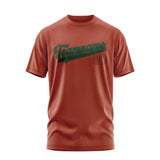 Custom Coral Red Dark Green T-Shirt