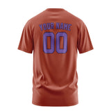 Custom Coral Red Light Purple T-Shirt