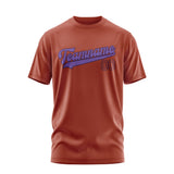 Custom Coral Red Light Purple T-Shirt