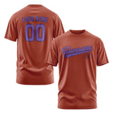 Custom Coral Red Light Purple T-Shirt