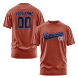Custom Coral Red Navy T-Shirt