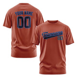 Custom Coral Red Navy T-Shirt
