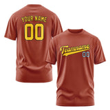 Custom Coral Red Gold T-Shirt