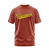 Custom Coral Red Gold T-Shirt