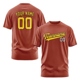 Custom Coral Red Gold T-Shirt