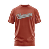 Custom Coral Red Gray T-Shirt