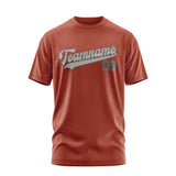 Custom Coral Red Gray T-Shirt