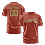 Custom Coral Red Light Khaki T-Shirt