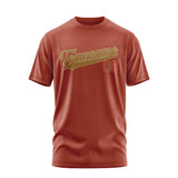 Custom Coral Red Khaki T-Shirt