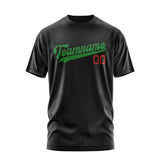 Custom Black Emerald Green T-Shirt