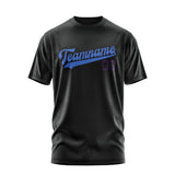 Custom Black Sky Blue T-Shirt