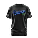 Custom Black Sky Blue T-Shirt