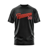 Custom Black Coral Red T-Shirt