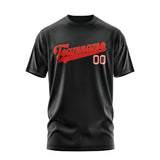 Custom Black Orange Red T-Shirt