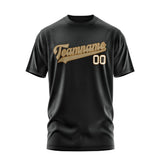 Custom Black Light Khaki T-Shirt