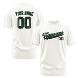 Custom White Dark Green T-Shirt