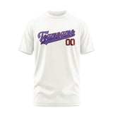 Custom White Light Purple T-Shirt