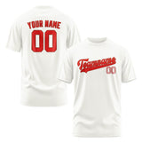 Custom White Orange Red T-Shirt